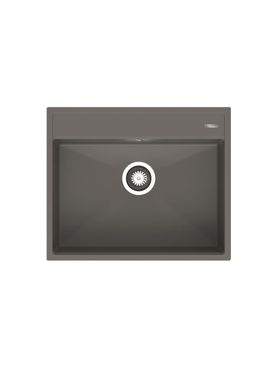 Pyramis Ithaka 1b 070244411 Drop-In Spüle aus Verbundgranulat B61xT51cm Iron Grey