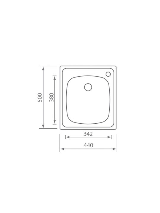 Sanitec Ένθετος Νεροχύτης Inox Σατινέ Μ44xΠ50cm Ασημί