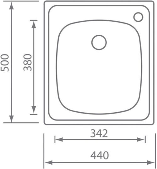 Sanitec Ένθετος Νεροχύτης Inox Σατινέ Μ44xΠ50cm Ασημί