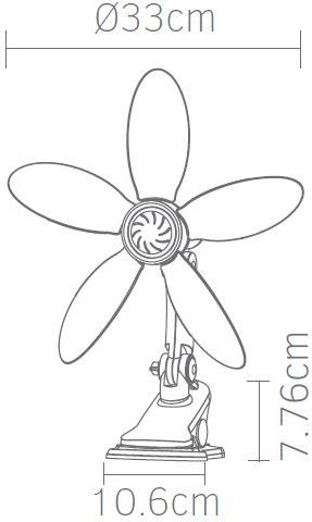 Fos me Clip Fan 7W Diameter 33cm