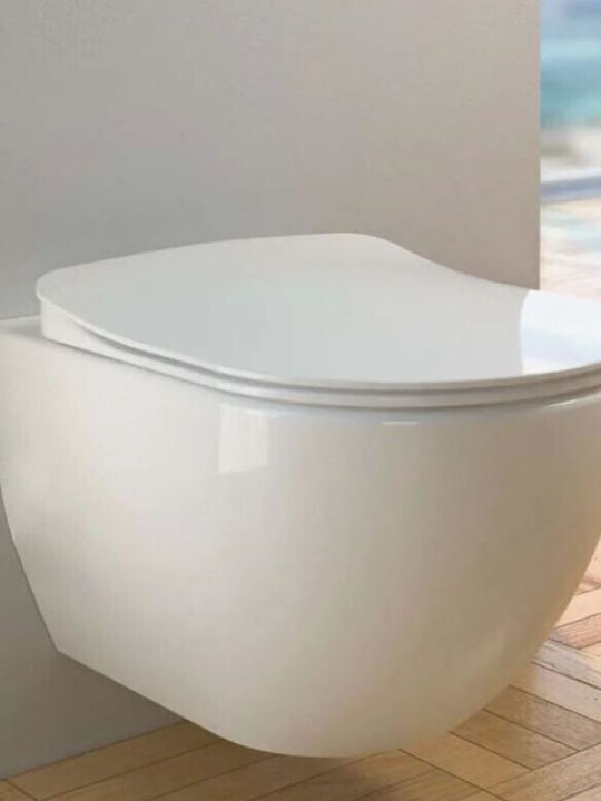 Tema Καπάκι Λεκάνης Slim Soft Close Πλαστικό 44.5x36cm Λευκό