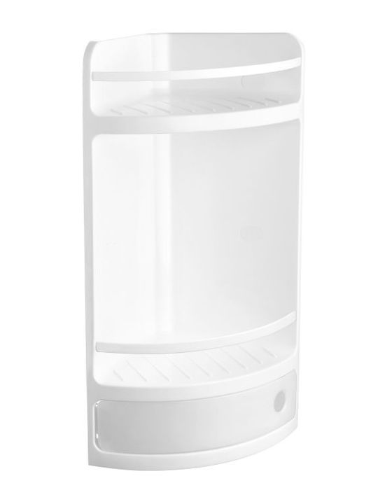 Dimitracas LUX 43201 Γωνιακή Επιτοίχια Ραφιέρα Μπάνιου Πλαστική με 2 Ράφια