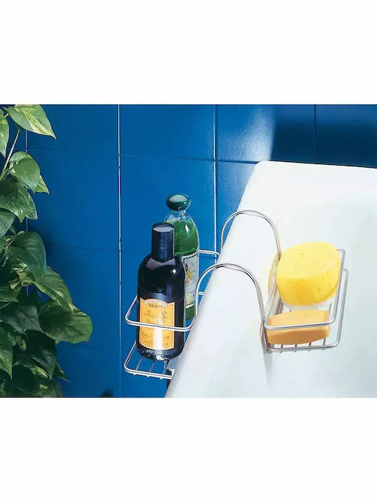 Metaltex Polytherm Reflex Επιτοίχια Ραφιέρα Μπάνιου Μεταλλική με 2 Ράφια 25x30x18cm Ασημί