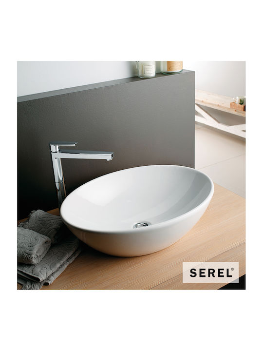 Serel Aufgesetztes Waschbecken Porzellan 55x41cm White