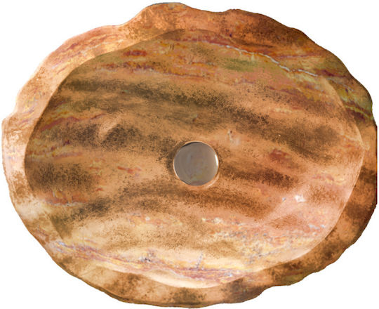 Sanitec Petra 286 Επικαθήμενος Νιπτήρας Πέτρινος 39x39x14cm Beige Rosso