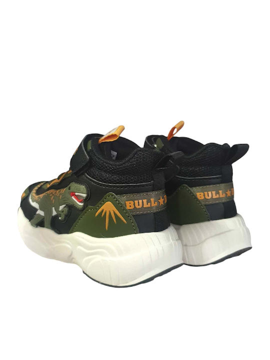 T-rex Kids Sneakers High with Scratch & Lights Green
