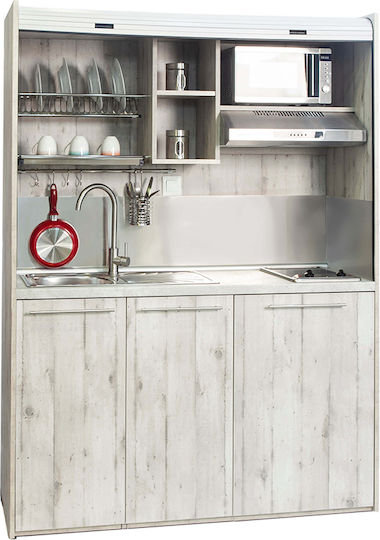 Silver ΚΣ160 Πολυκουζινάκι με Αριστερή Γούρνα 160x65x209cm Wenge