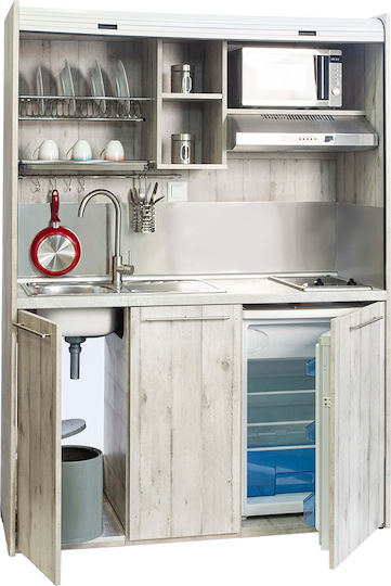 Silver ΚΣ160 Πολυκουζινάκι με Αριστερή Γούρνα 160x65x209cm Λευκό