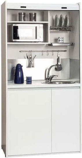 Silver Silver Office 105 cu noduri Polycuzinetă cu Chiuvetă Dreapta 105x65x209cm Stejar