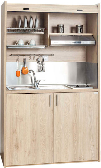 Silver ΚΣ125 Πολυκουζινάκι με Αριστερή Γούρνα 125x65x209cm Κερασί