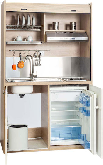 Silver ΚΣ125 Πολυκουζινάκι με Αριστερή Γούρνα 125x65x209cm Κερασί