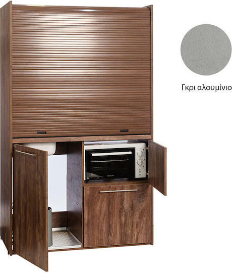 Silver KS125-FOU KS125-FOU-GRI Bucătărie Mică cu Chiuvetă Stângă 125x65x209cm Gri