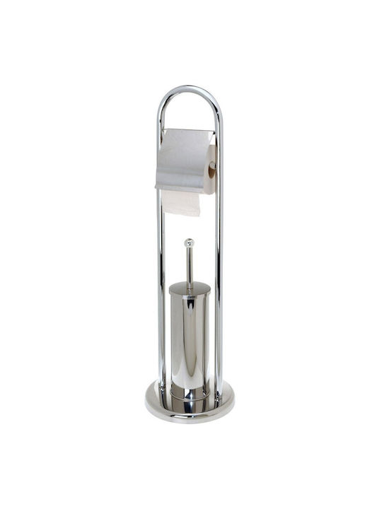 Excellent Houseware Bathroom Solutions Toilet Paper Brush Holder Σετ Αξεσουάρ Μπάνιου Inox Ασημί 2τμχ