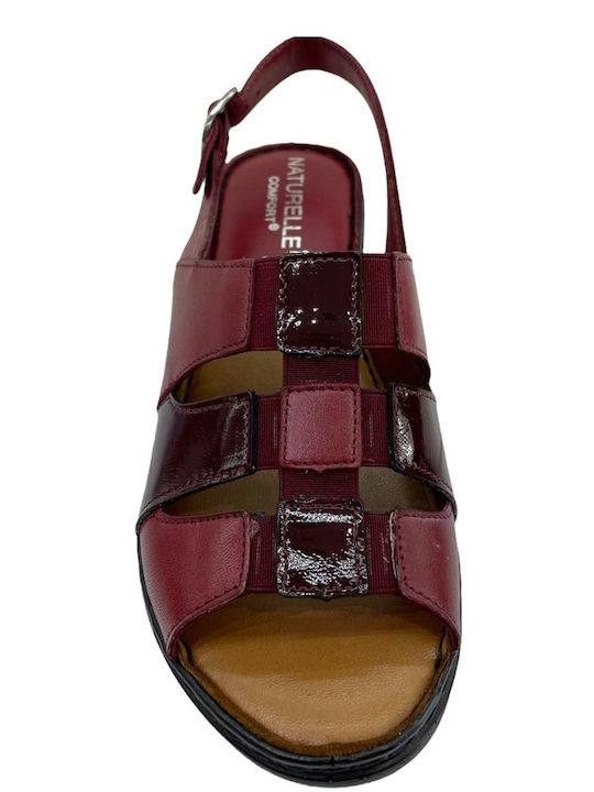 Sandale Casual Damă Din Piele Burgundy