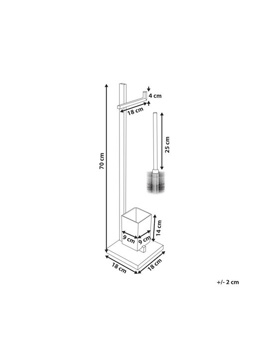 Beliani Metal Bathroom Accessory Set Silver