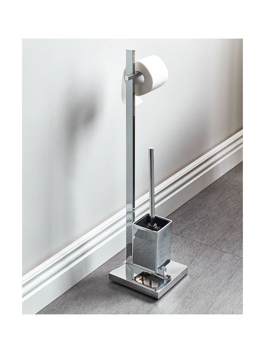 Beliani Metal Bathroom Accessory Set Silver