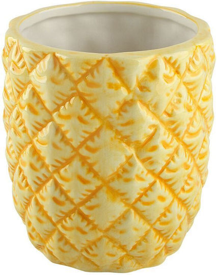 Beliani Ceramic Bathroom Accessory Set Yellow 4pcs