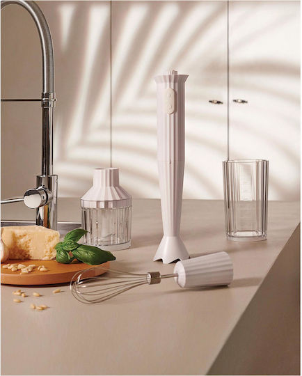 Alessi Plisse Handmixer mit Kunststoff Stab Weiß