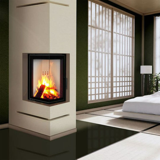 Kratki Corner Fireplace Air Shutter Black 40x60x9cm