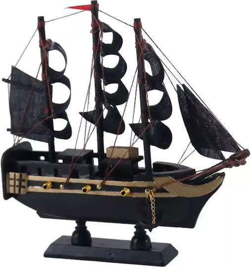Ξύλινο Πειρατικό Καράβι Διακοσμητικό Black Pearl 16cm