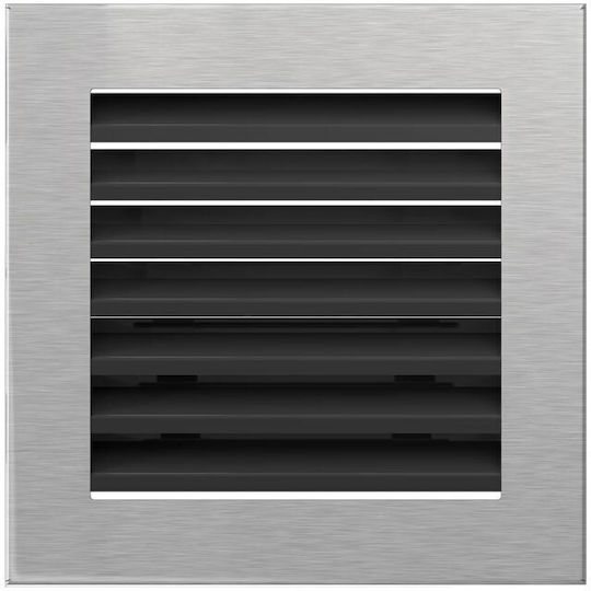 Kratki Fresh Τετράγωνη Περσίδα Τζακιού 17x17cm Inox
