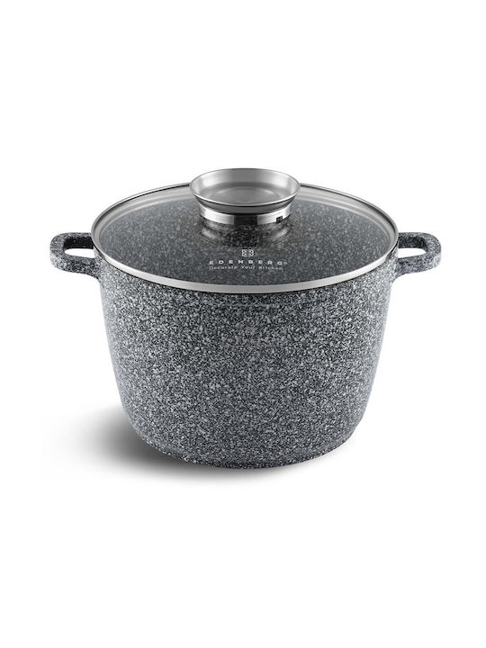 Edenberg Pots Set of Aluminum with Stone Coating Grey 4pcs