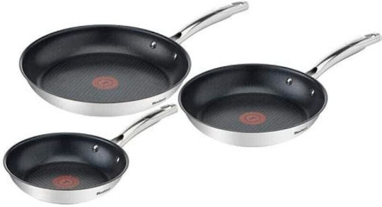 Tefal Duetto+ Töpfe & Pfannen Sets aus Rostfreiem Stahl Silver mit Antihaftbeschichtung 3 Teile