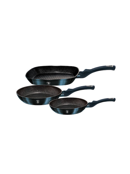 Berlinger Haus Metallic Line Pans Set of Aluminum with Non-stick Coating Aquamarine Collection 3pcs
