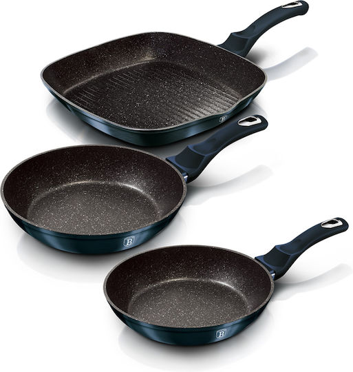 Berlinger Haus Metallic Line Aluminum Pans Set Aquamarine Collection with Non-Stick Interior Coating 3 Pieces