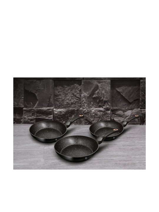 Berlinger Haus Black Rose Collection Pans Set of Aluminum with Non-stick Coating 3pcs