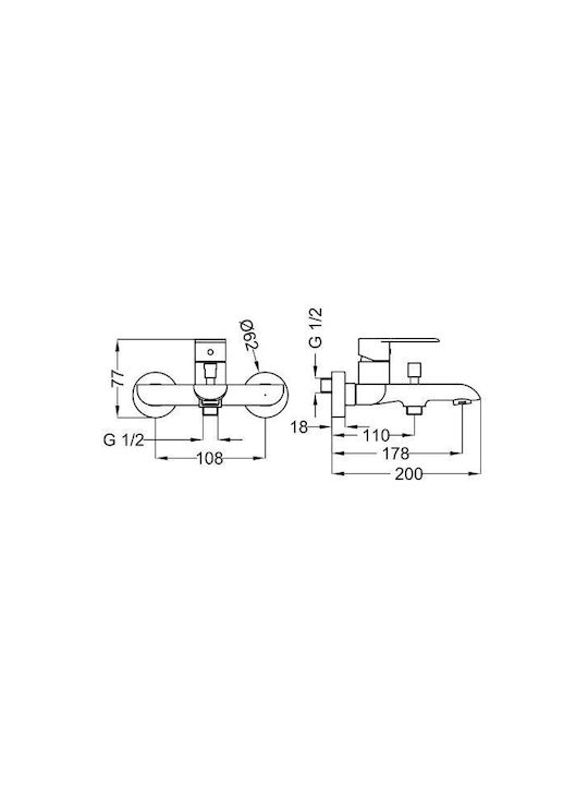Teorema Xs Mixing Shower Shower Faucet Complete Set Gold