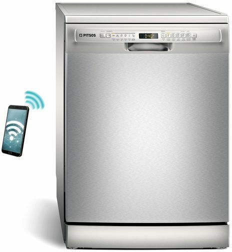 Pitsos Freestanding Dishwasher with Wi-Fi for 12 Place Settings W60xH84.5cm Inox