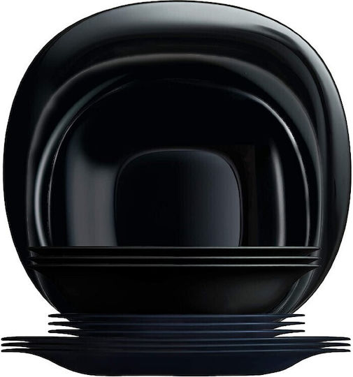 Luminarc Carine Black Porcelain Dinnerware Set 18pcs