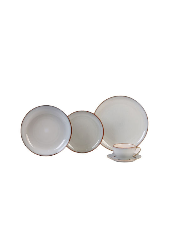 Cryspo Trio White Ceramic Dinnerware Set 20pcs