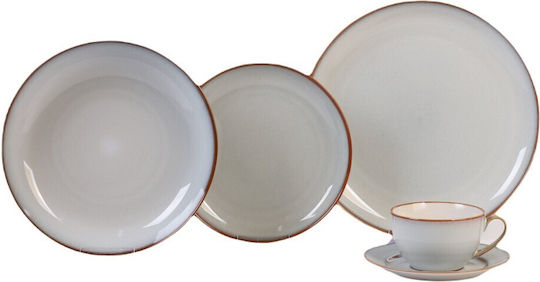 Cryspo Trio White Ceramic Dinnerware Set 20pcs