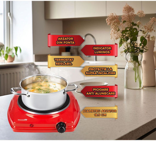Hausberg Enamel Countertop Single Burner Red