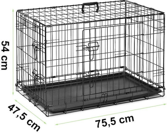 Pethaus Dog Wire Cage Small with 2 Doors Black 75.5x47.5x54cm