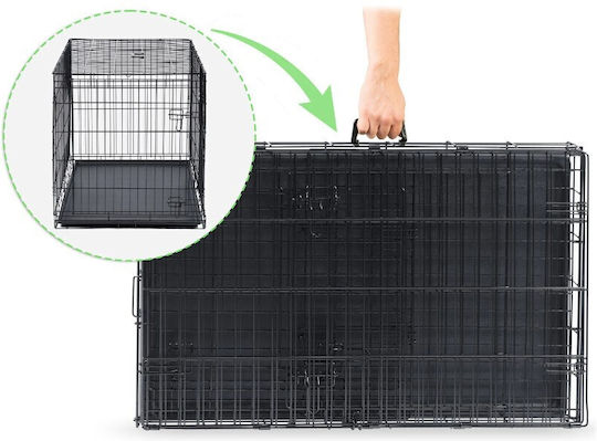 Pethaus Dog Wire Cage Small with 2 Doors Black 75.5x47.5x54cm
