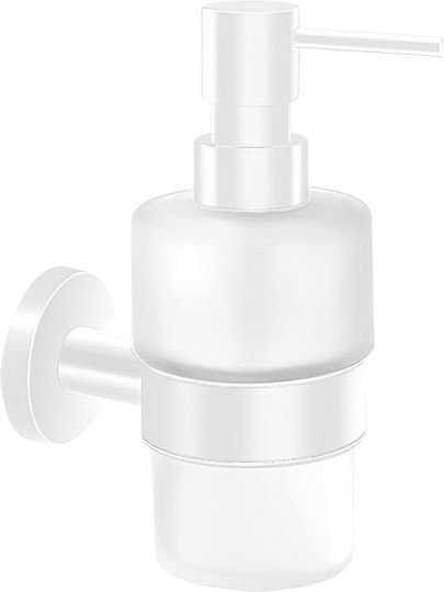 Sanco Corner Επιτοίχιο Dispenser Γυάλινο White Mat