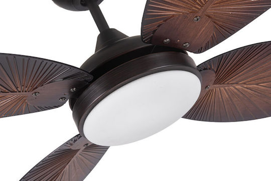 Luma Ανεμιστήρας Οροφής 132cm με Φως Καφέ / Μαύρος