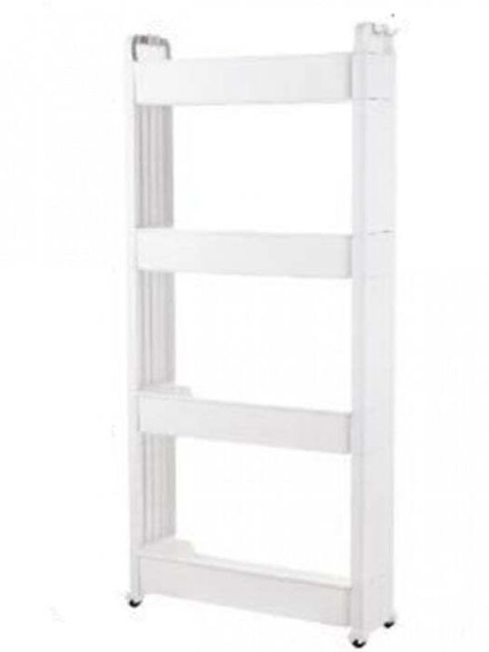 ForHome Kitchen Cart Plastic 4 Tiers White 55x14x112cm