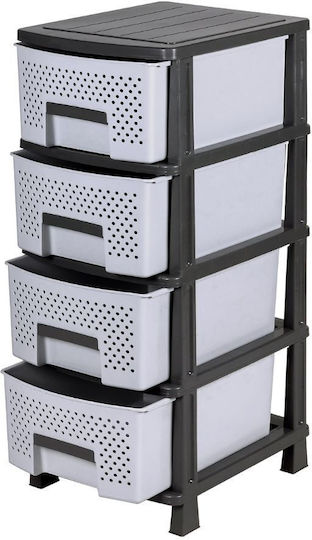 Homeplast Ziva Перфорирана Пластмасова Чекмедже С 4 Позиции Сива 50x40x99cm