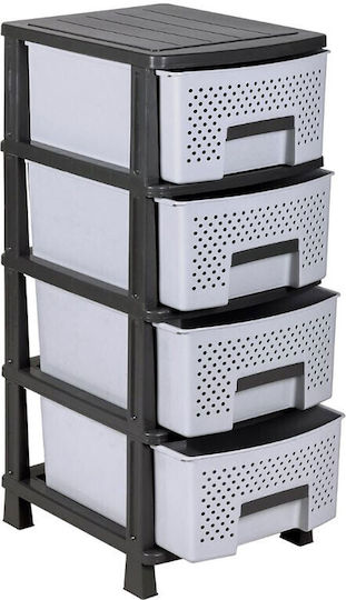 Homeplast Ziva Перфорирана Пластмасова Чекмедже С 4 Позиции Сива 50x40x99cm
