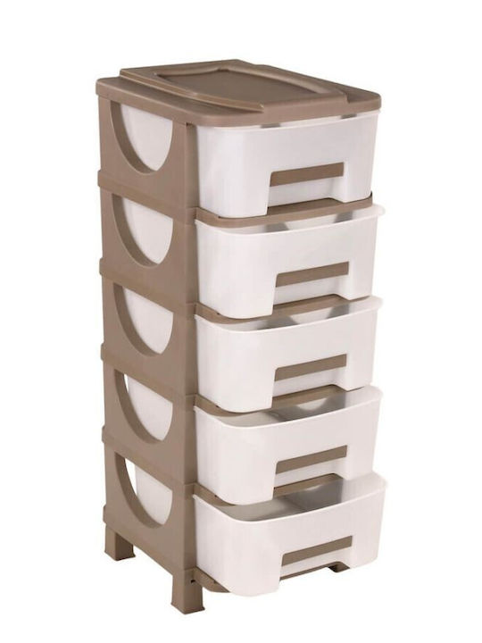 Homeplast Ouma Drawers Plastic Brown 5 Slots 42x38x95cm