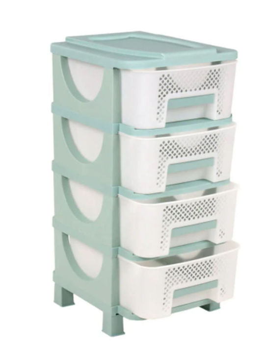 Homeplast Venus Perforated Drawers Plastic Green 4 Slots 42x38x77cm