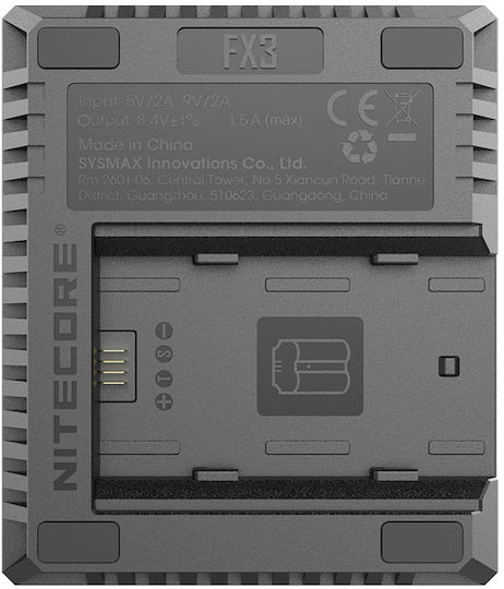 NiteCore Διπλός Φορτιστής Μπαταρίας FX3 Συμβατός με Fujifilm