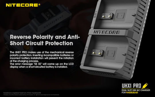 NiteCore Dublu Încărcător de baterii UHX1 Pro Compatibil cu Hasselblad