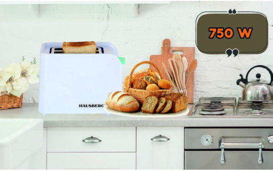 Hausberg Тостер Двуместна 750W Бяла