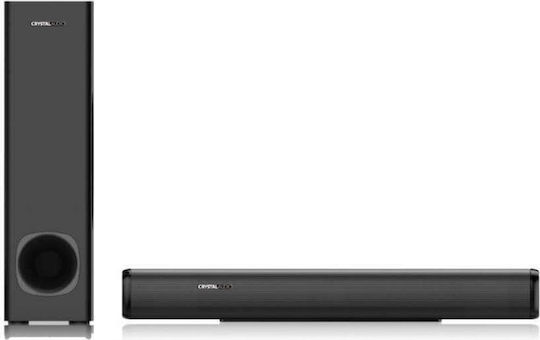 Crystal Audio CASB160S Soundbar 2.1 Bluetooth και HDMI 160W με Τηλεχειριστήριο Μαύρο