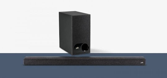 Polk Audio Signa S3 Soundbar 2.1 Bluetooth, HDMI und Wi-Fi 160W mit kabellosem Subwoofer und Fernbedienung Schwarz